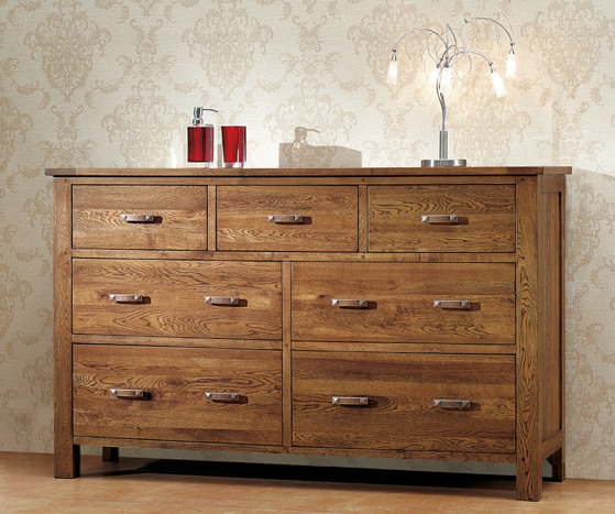 Unbranded Havana Oak 7 Drawer Chest Of Drawers - Dark