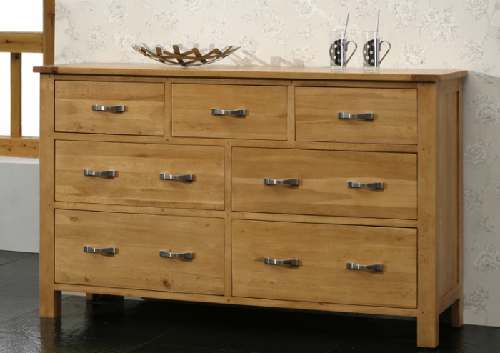 Unbranded Havana Oak 7 Drawer Chest Of Drawers- Blond