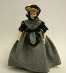 Heidi Ott Lady in Black Check Dress Coat & Bonnet