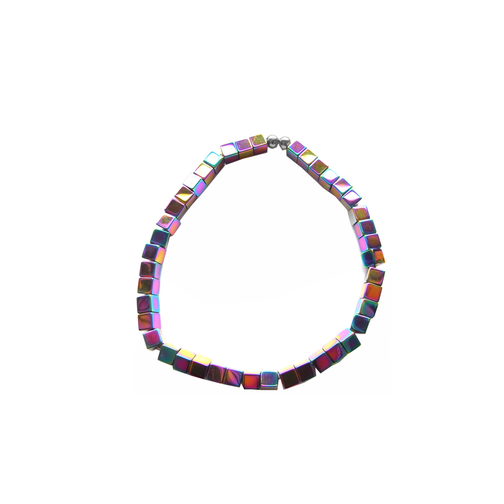 Unbranded Hematite Cube Bracelet - Purple