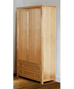 Unbranded Hemsby Oak 2 Door 2 Drawer Wardrobe