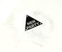 Big fluffy flashing brooch for hen parties.