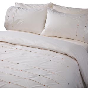 Henley Duvet Cover- Single- Oyster/Metallic