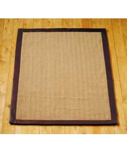 Herringbone and Leatherette Rug