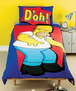 Homer Single Duvet Cover Set - Blue
