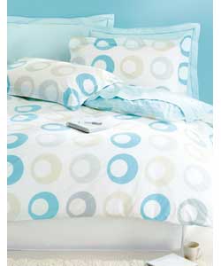 Hoops King Size Duvet Cover Set - Aqua