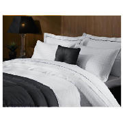 Unbranded Hotel 5* Jacquard Check Double Duvet Set, White