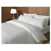 Unbranded Hotel 5* Satin Stripe Duvet Set Double, Cream