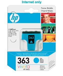 Unbranded HP 363 Cyan Ink Cartridge with Vivera Ink