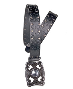 Huge Sparkler Buckle Belt Black