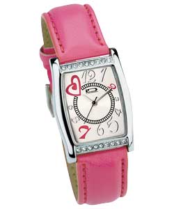 Unbranded Identity London Ladies Rectangular Dial Pink Strap Watch