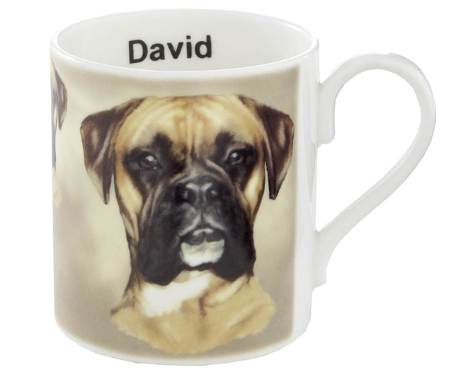 Unbranded Illustrated Dog Bone China Mug - Boxer