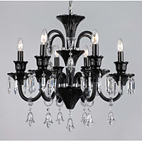 Unbranded IMCB05570 6 - Black Glass Chandelier