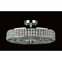 Unbranded IMCF09035 6 SFCH - 6 Light Chrome and Crystal Semi Flush Light