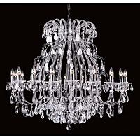 Unbranded IMCO03339 18 S C - 18 Light Silver/Black Chandelier