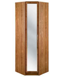 Unbranded Impressions 1 Mirror Door Corner Wardrobe - Dark