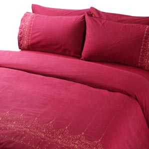 India Duvet Cover- Single- Burgundy