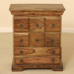 Indian - Jali 8 Drawer Chest (Sheesham Wood)