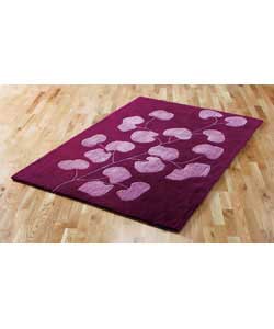 Unbranded Inspire Ginkgo Wool Rug - Plum 180 x 120cm