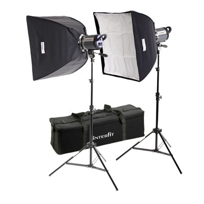 Unbranded Interfit INT465 Stellar XD 1000 Twin Softbox Kit