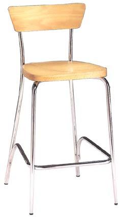 Italian chrome and beech high stools