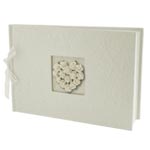 ivory rosebud heart guest book