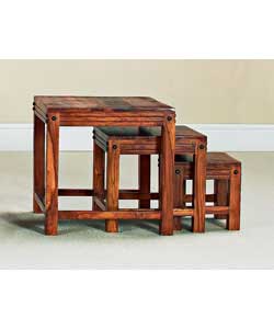 Unbranded Jaipur Sheesham Nest of 3 Tables