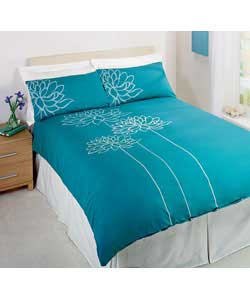 Jasmine Double Duvet Cover Set - Teal