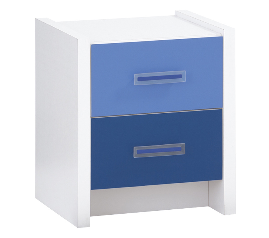 Unbranded Jesper Blue and White Bedside Table