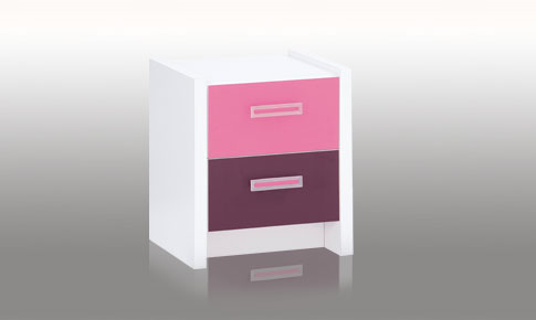 Unbranded Jesper Kids Pink and White Bedside chest