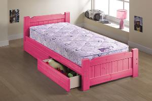 Junior 2ft 6 Pine Pink Bedstead