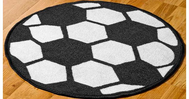 Unbranded Kids Football Rug - 67 x 67cm - Black and White