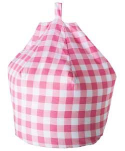 Unbranded Kids Pink Gingham Bean Bag Cover