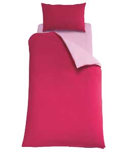 Unbranded Kids Pink Reversible Duvet Cover Set - Single