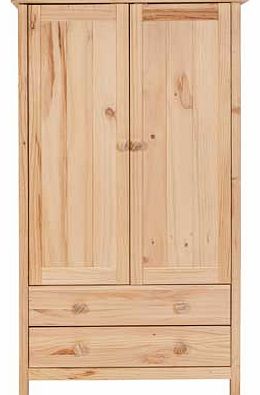 Unbranded Kids Scandinavia 2 Door 2 Drawer Wardrobe - Pine