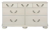 Majestic pieces with a hand washed cream finish, elegant handles and turned feet are reminiscent of