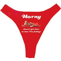 Knickers are one size and packaged in a clear acetate box.