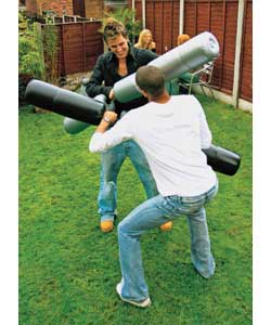 Two huge inflatable pummel sticks.Includes pump.Ma