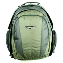 Large 40 litre backpack with padded notebook section. Comfortable padded waist strap and sternum str