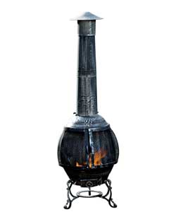 Weathered moss colour.100 clay.Includes cooking grill and stand.Size (H)105, (diameter)48cm.Weight 2