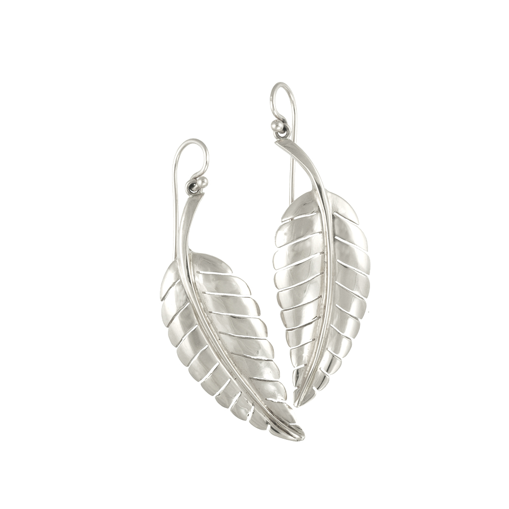 Unbranded Large Leaf Drop - White Gold