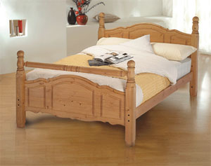 Layezee- the Katrine Double Pine Bestead Inc Bedstead Classic Mattress