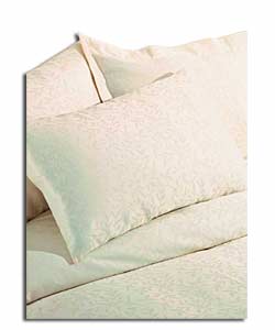 Leaf Jacquard Cream Double Duvet Cover Set