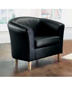 Leather Tub Chair - Chocolate