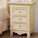 Les Saisons champagne 3 drawer bedside cabinet