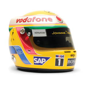 This Lewis Hamilton half scale replica helmet is a collectors quality model constructed from fibregl