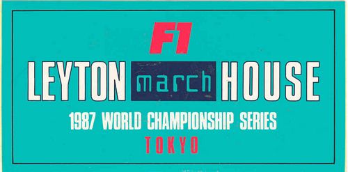 Leyton House World Championship 1987 Tokyo Sticker (13cm x 6cm)