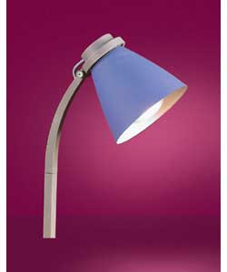 Adjustable head.Height 33.5cm.Base size (H)0.5, (W)11, (D)11cm.In-line switch.Requires 1 x 40 watt