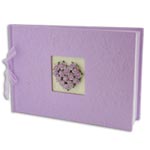 lilac rosebud heart guest book