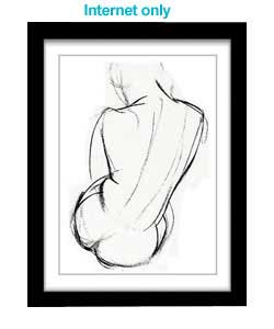 A charcoal line drawing of a female back.Artist Info:Virginia works in graphite, coloured pencil and